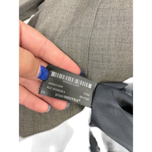 Zara Sartorial Man Suit Jacket EU 46 US 36 Blazer Grey Italian Wool 4495/925 NWT - Picture 9 of 16